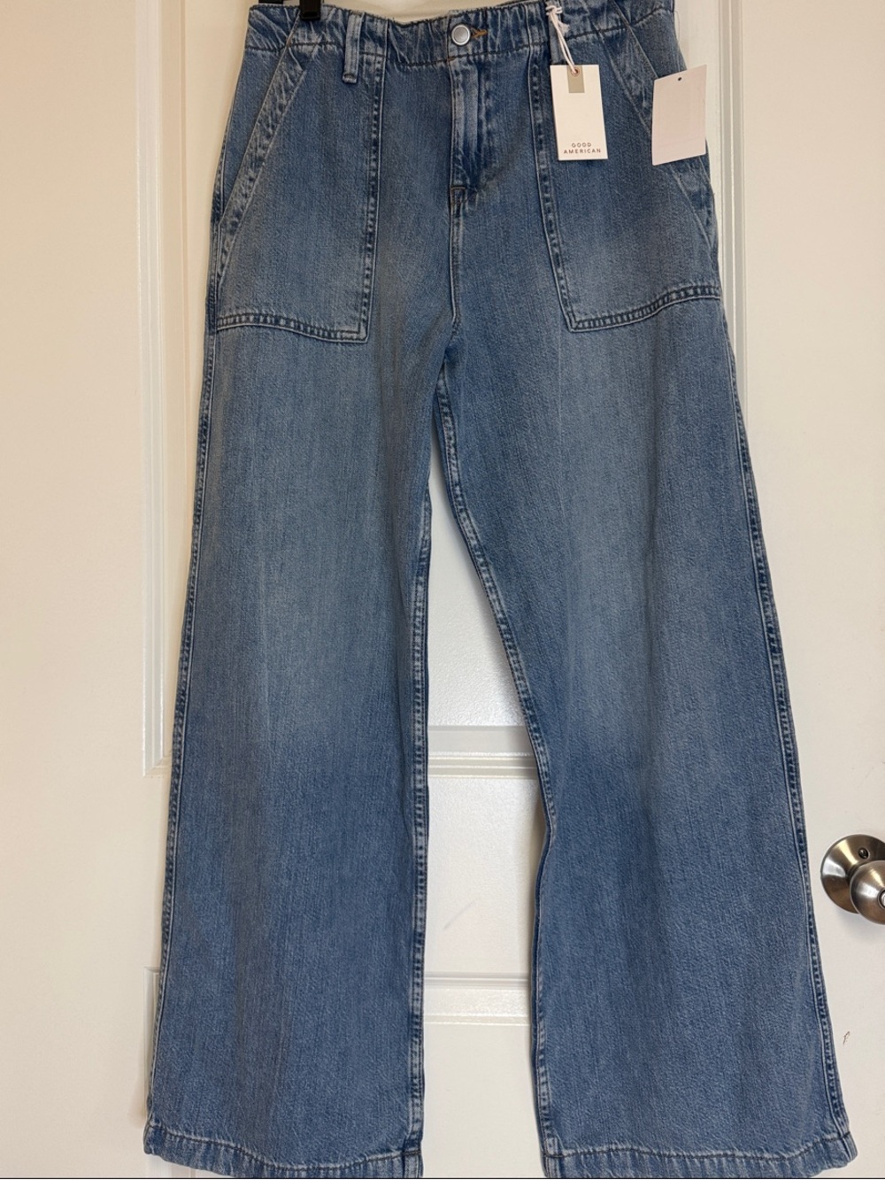 Good American Light Blue Wide Leg Denim Jeans